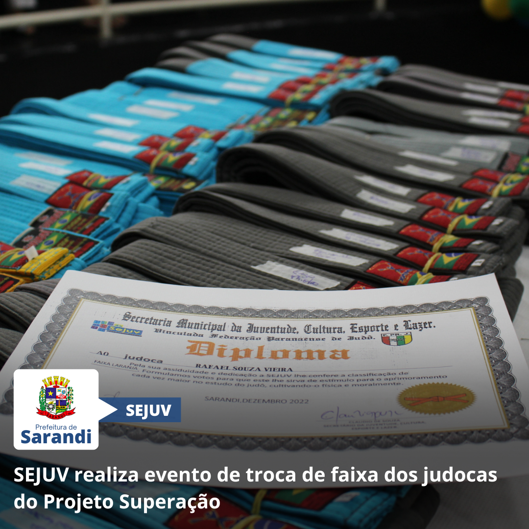 SEJUV realiza evento de troca de faixa dos judocas do Projeto Superação
